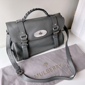 Mulberry Alexa bag in grey classic silky calf leather